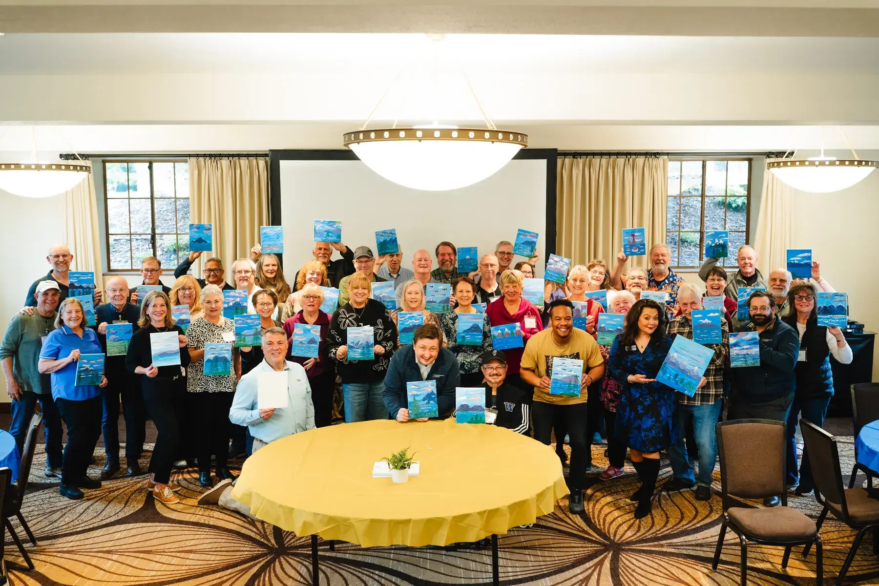 TRS clients gathered together at a community event